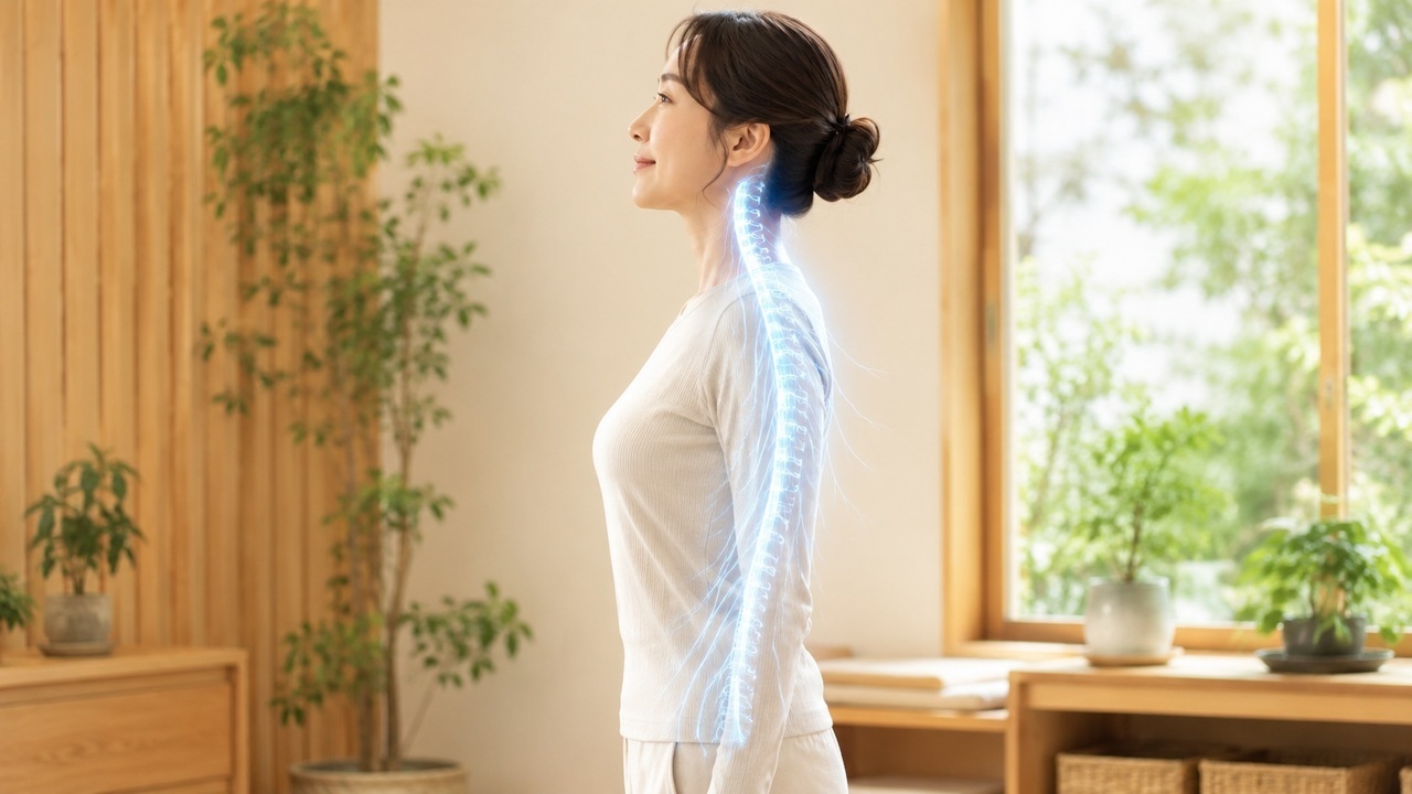 背骨と自律神経の女性画像