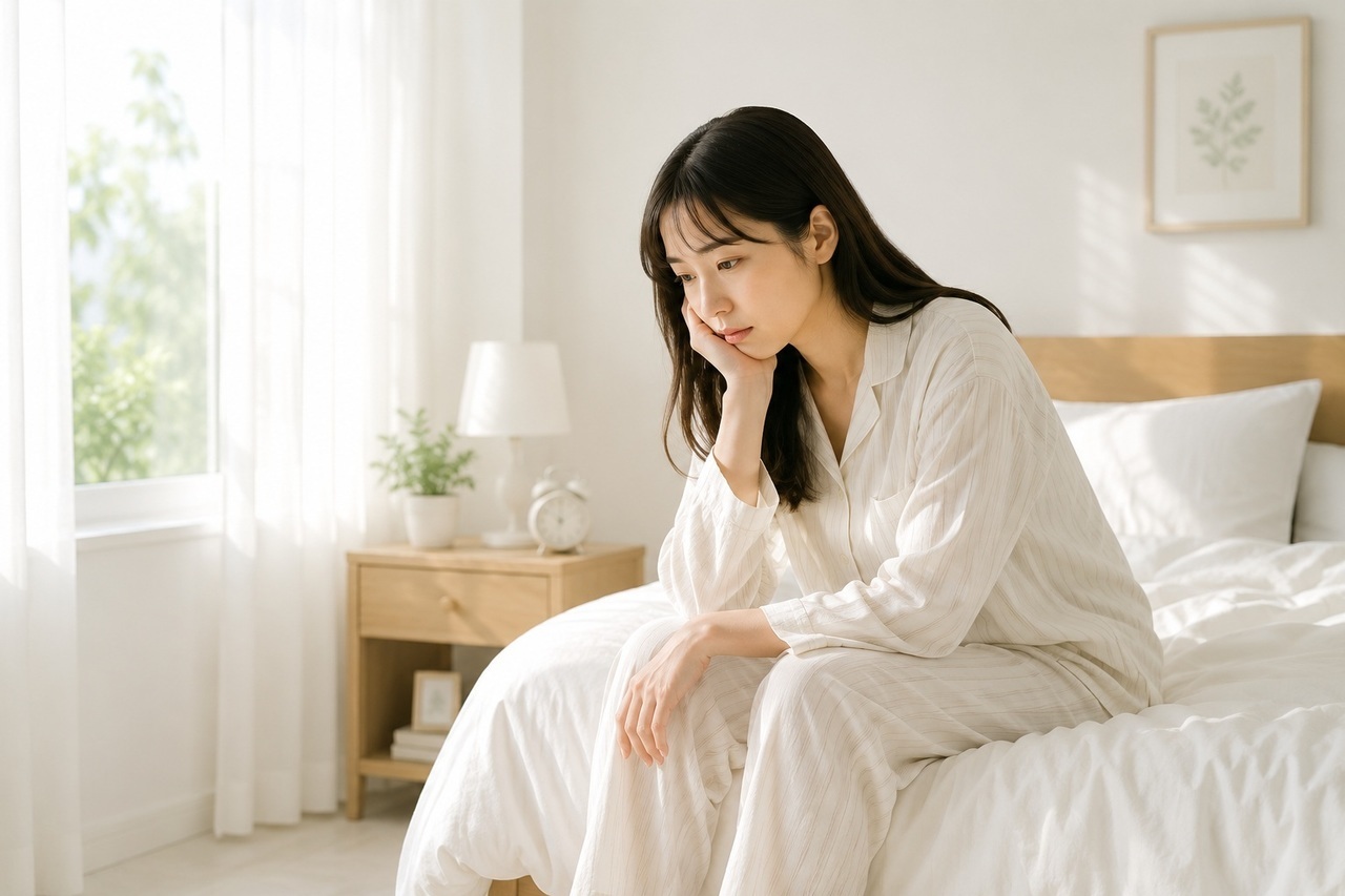 不眠症の女性