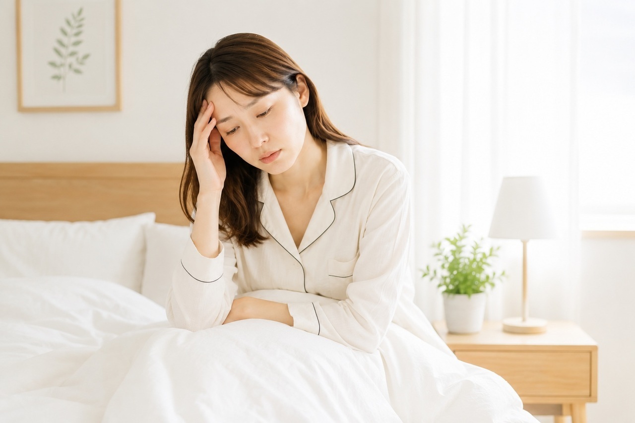 不眠症の女性
